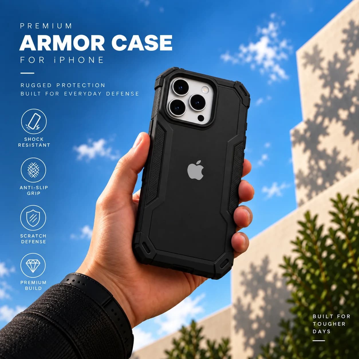 Armour Case For Iphone — Black